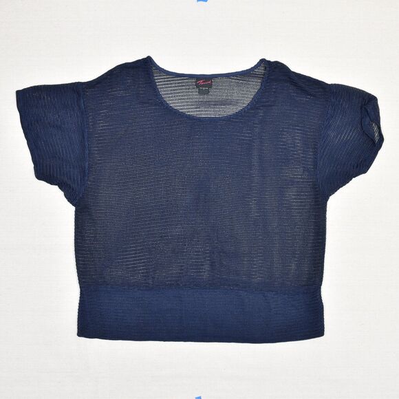 torrid Tops - Torrid Women Blouse Knit Short Sleeve Solid Crew Neck Polyester Blue Plus Size 3